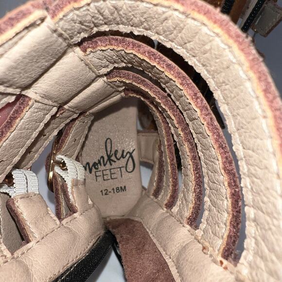Monkeyfeet 12-18m Gladiator Sandals‎ Weathered Brown Boho Summer Braided - Picture 6 of 8